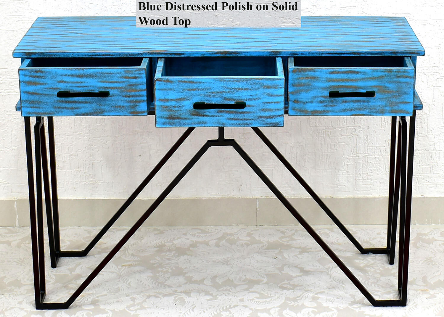 CASINO Console Hall Table-Rustic Blue